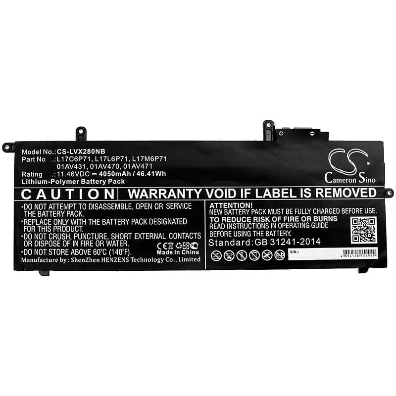 Lenovo ThinkPad X280 akku 4050 mAh