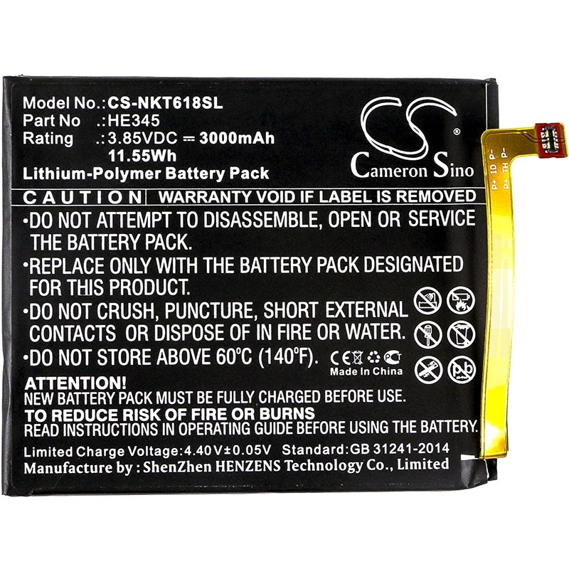 Nokia 6.1 yhteensopiva akku 3000 mAh