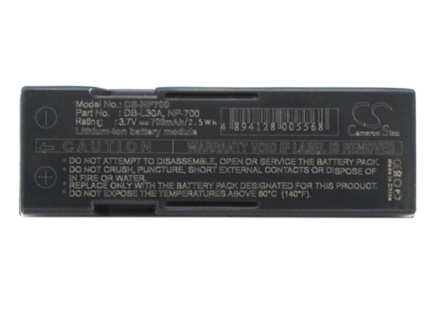 Sanyo DB-L30, DB-L30A yhteensopiva akku 700 mAh