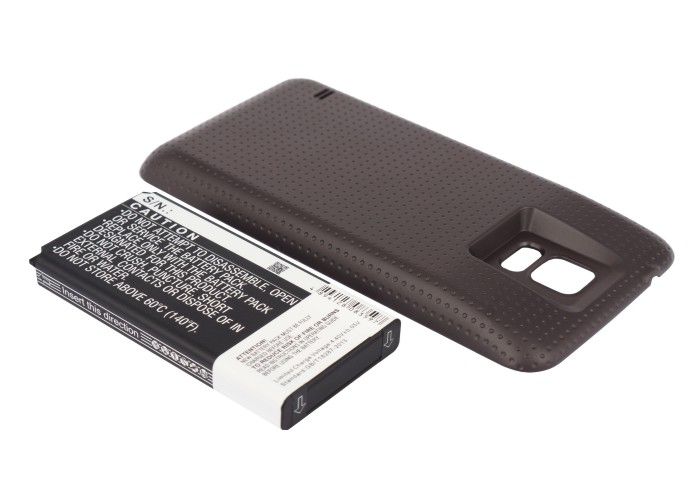 Samsung Galaxy S5 tehoakku 5600 mAh - Erillisellä ruskealla takakannella