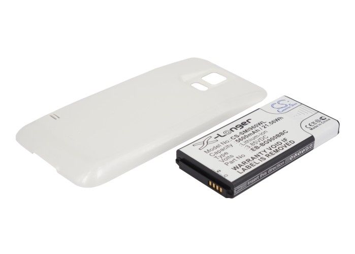 Samsung Galaxy S5 tehoakku 5600 mAh - Erillisellä valkoisella takakannella