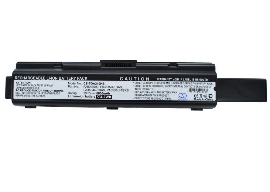 Toshiba Satellite L300, Satellite A205, A300 akku 6600 mAh