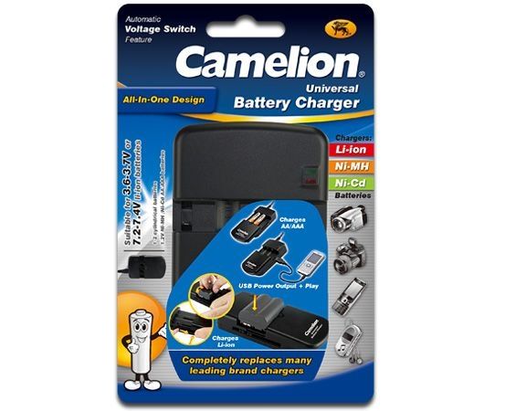 Camelion LBC-312 Universaali yleislaturi kameroille, puhelimille ja muille Ni-Mh ja litium-akuille.