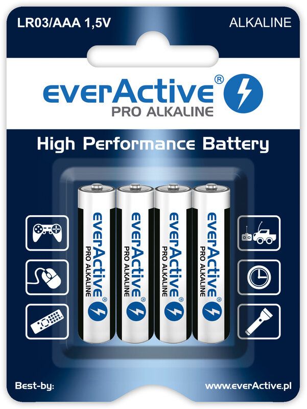 everActive Pro LR03 / AAA Alkali Paristo - 4 kpl