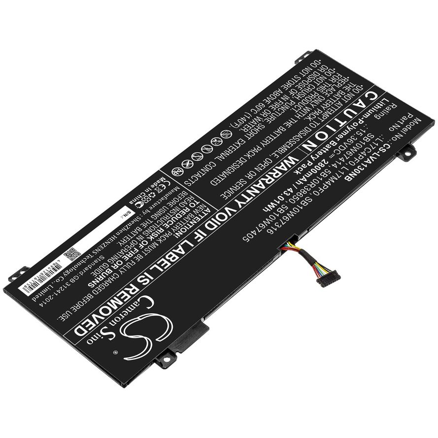 Lenovo Xiaoxin Air 13 Notebook yhteensopiva akku 2800mAh