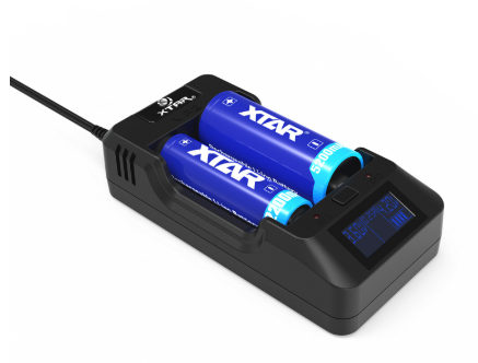 XTAR VP2 älykäs Li-ion / IMR / ICR / LiFePO4 laturi USB-liitännällä & digitaalisella näytöllä