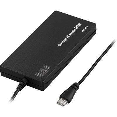 DELTACO notebook laturi, 15 20V, 4,5 6A, 90W, LED näyttö DELTACO notebook laturi, automaattinen jännite, 15 19,5V
