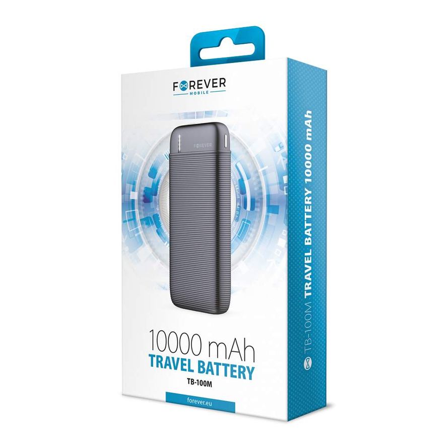 Forever Powerbank varavirtalähde 10000mAh TB-100M - Musta