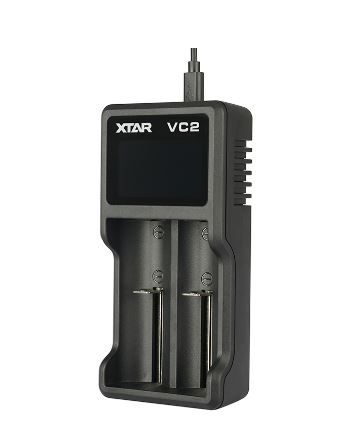 XTAR VC2 Li-ion Akkuparistolaturi USB-liitännällä & digitaalisella näytöllä