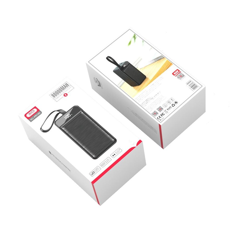 XO Powerbank PR160 Varavirtalähde 80 000 mAh - PD / QC Pikalataus
