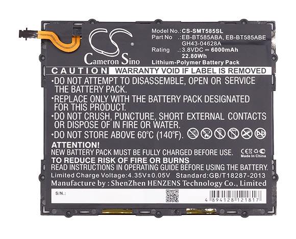 Samsung Galaxy Tab A 10.1 2016 tabletin akku Li-Polymer 3 8 V 6000 mAh