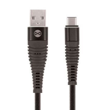 Forever Shark USB Type-C -kaapeli 1 m, musta