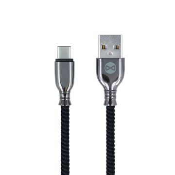 Forever Tornado USB-C lataus- ja synkronointikaapeli 1m 3A, musta