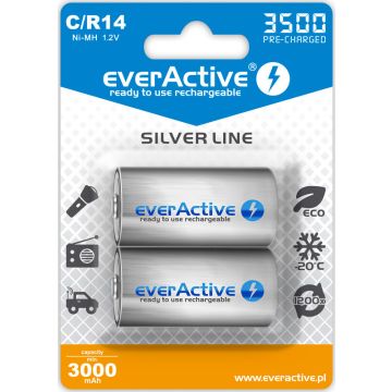 everActive Ni-MH Ladattava C Paristo 3500 mAh, 1,2V - 2 kpl pakkaus