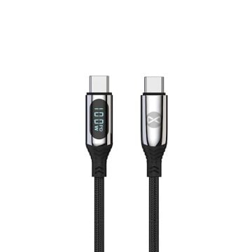 Forever USB-C kaapeli LCD näytöllä - 1m 100W