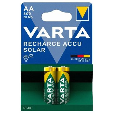 Varta Solar AA / R6 ladattava akkuparisto 800 mAh 2 kpl aurinkovalaisimiin