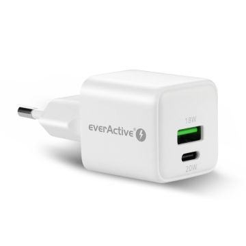 everActive SC-330Q verkkolaturi 20 W PD, 1 × USB-A + 1 × USB-C