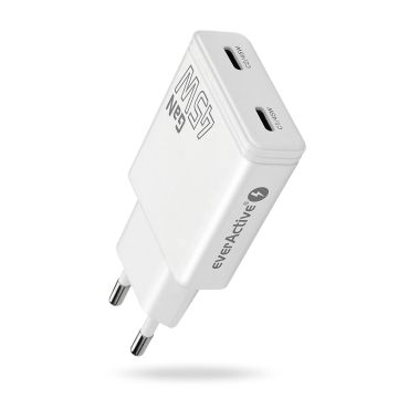 everActive SC-465Q verkkolaturi 45 W PD, 2 × USB-C
