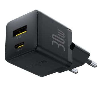 Baseus 30 W verkkolaturi, 1 × USB-A + 1 × USB-C