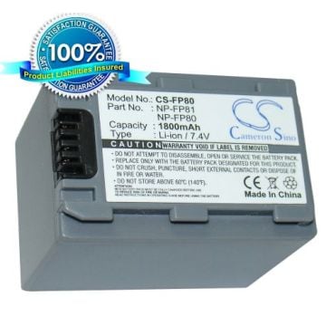 Sony NP-FP80, NP-FP81 yhteensopiva akku 1800 mAh