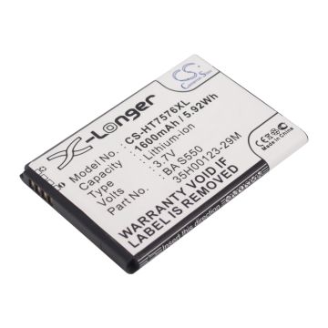 HTC 7 Pro, T7576 yhteensopiva akku - 1600mAh