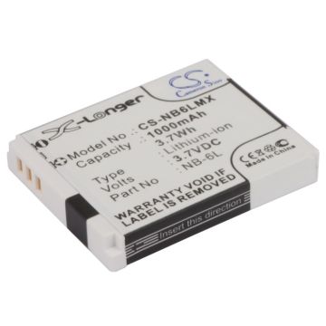 Canon NB-6L, NB-6LH akku 1000 mAh