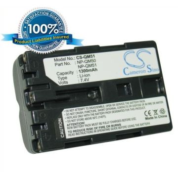 Sony NP-QM50, NP-QM51 yhteensopiva akku 1300 mAh