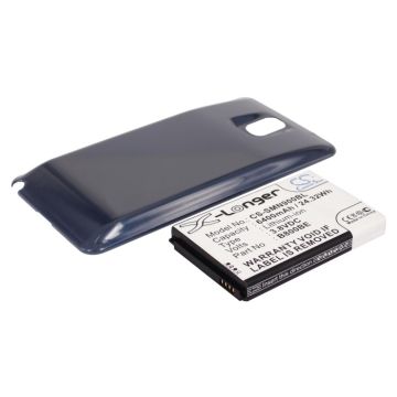 Samsung Galaxy Note 3, Galaxy Note III, SM-N9000 tehoakku erillisellä laajennetulla sinisellä takakannella 6400 mAh