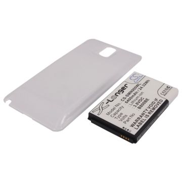 Samsung Galaxy Note 3, Galaxy Note III, SM-N9000 tehoakku erillisellä laajennetulla valkoisella takakannella 6400 mAh