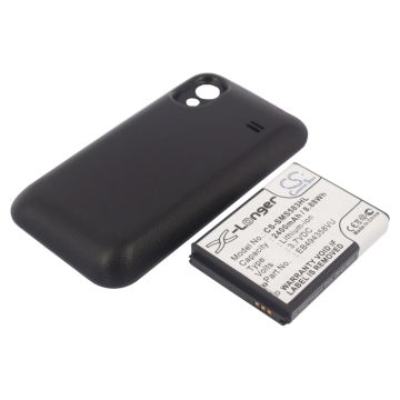 Samsung GT-S5830 tehoakku erillisellä laajennetulla mustalla takakannella 2400 mAh