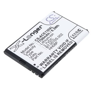Acer puhelimen beTouch E130 / Acer beTouch E130 B yhteensopiva akku 1700mAh