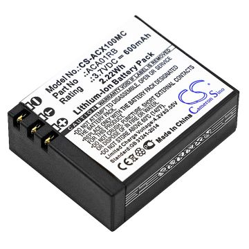 ACTIVEON kameroiden CX / CX HD yhteensopiva akku 600mAh