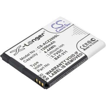 Acer puhelimen Liquid Z200 / Z200 yhteensopiva akku 1200mAh