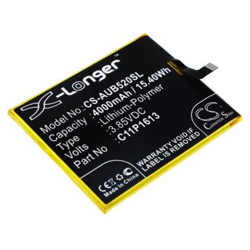 Asus älypuhelinten 4 Selfie Lite Dual SIM LTE / ZB520KL yhteensopiva akku 4000mAh