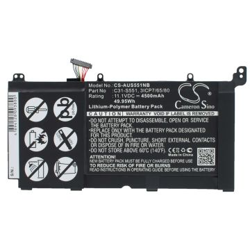 Asus VivoBook S551L, VivoBook S551LA, VivoBook S551LB akku 4500 mAh