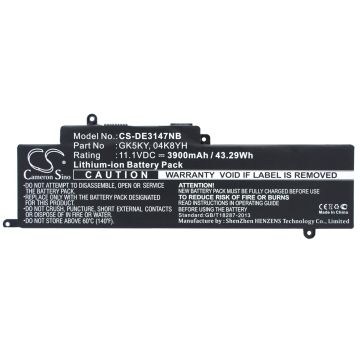 DELL Inspiron 11 3147, Inspiron 11 3147 3000 11.6", Inspiron 13 7347 akku 3900 mAh