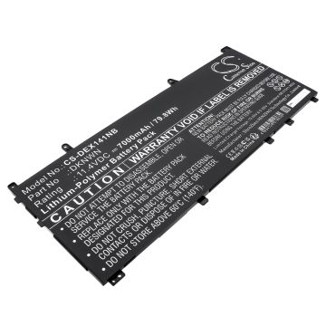 DELL kannettavan tietokoneen Alienware X14 R1 / Alienware X14 R2 yhteensopiva akku 7000mAh
