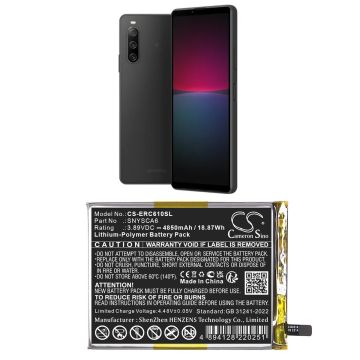 Sony matkapuhelimen A202SO, PDX-225 yhteensopiva akku 4850mAh