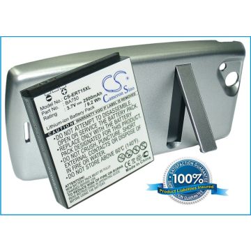 SonyEricsson BA750, Xperia Arc, LT15a, LT15i yhteensopiva akku laajennetulla takakannella 2500 mAh - Musta
