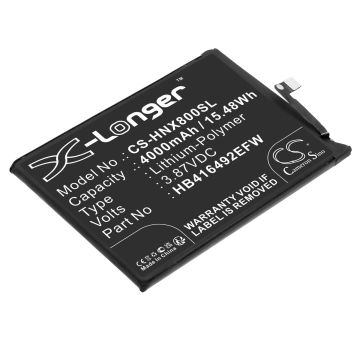 Honor puhelimen X8 4G / TFY-LX1 yhteensopiva akku 4000mAh