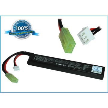 RC / airsoft akku, 1100 Li-PL , 7,4 V