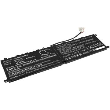 MSI kannettavan tietokoneen Creator 15 A10sdt / Creator 15 A10sdt-065es yhteensopiva akku 5900mAh