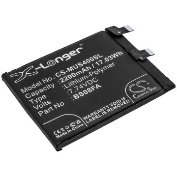 Xiaomi älypuhelinten Black Shark 4 / Black Shark 4 Pro yhteensopiva akku 2200mAh