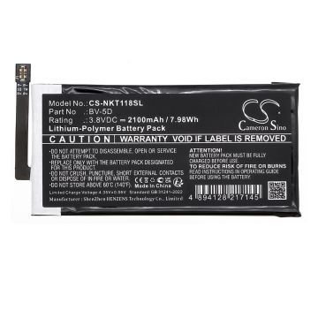 Nokia 800 Tough / BV-5D yhteensopiva akku 2100mAh
