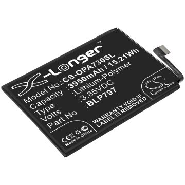 OPPO älypuhelinten A72 5G / A73 5G yhteensopiva akku 3950mAh