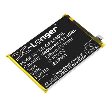OPPO älypuhelinten CPH2373 / K10 yhteensopiva akku 4900mAh