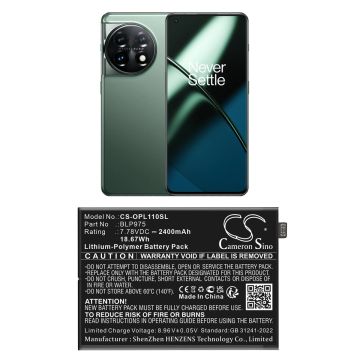 Oneplus puhelimen Oneplus 11 yhteensopiva akku 2400mAh