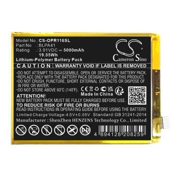 OPPO puhelimen Reno 11F / Reno 11F 5G yhteensopiva akku 5000mAh