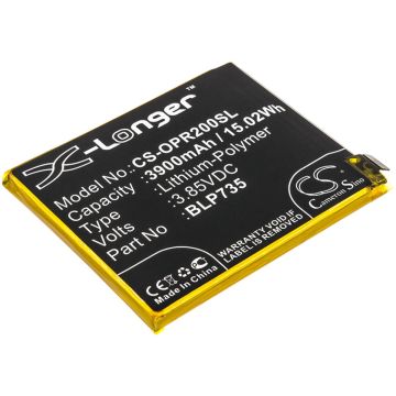 OPPO älypuhelinten CPH1907 / CPH1989 yhteensopiva akku 3900mAh
