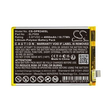 OPPO puhelimen CPH2481 / Reno8 T yhteensopiva akku 4850mAh